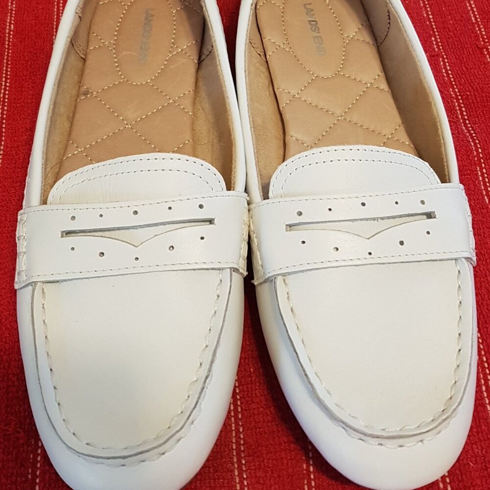 White leather penny-loafers